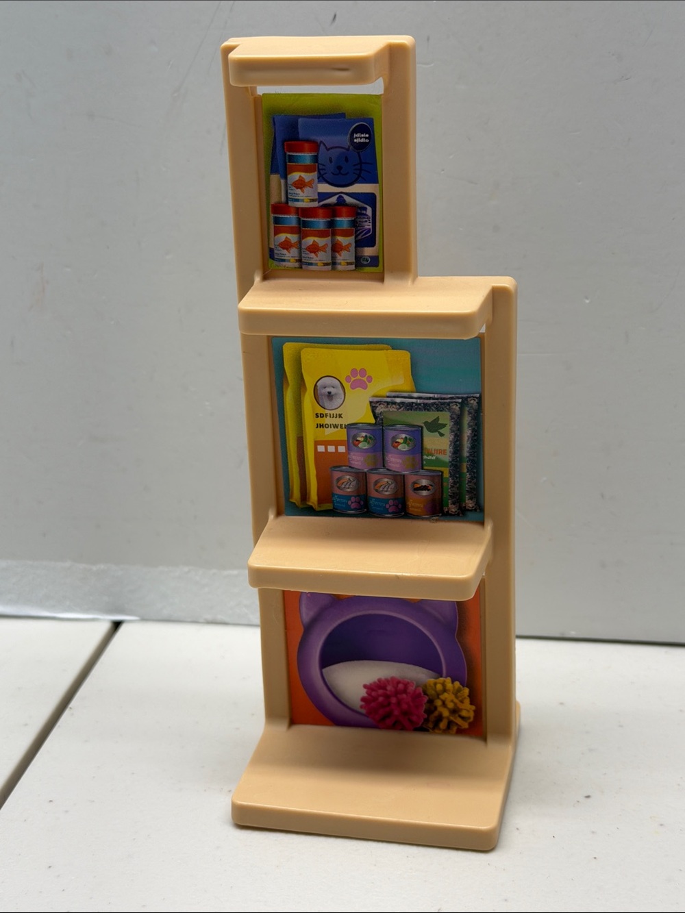 Barbie Pet Store Shopping Shelf Pet Dog Cat Fish Food